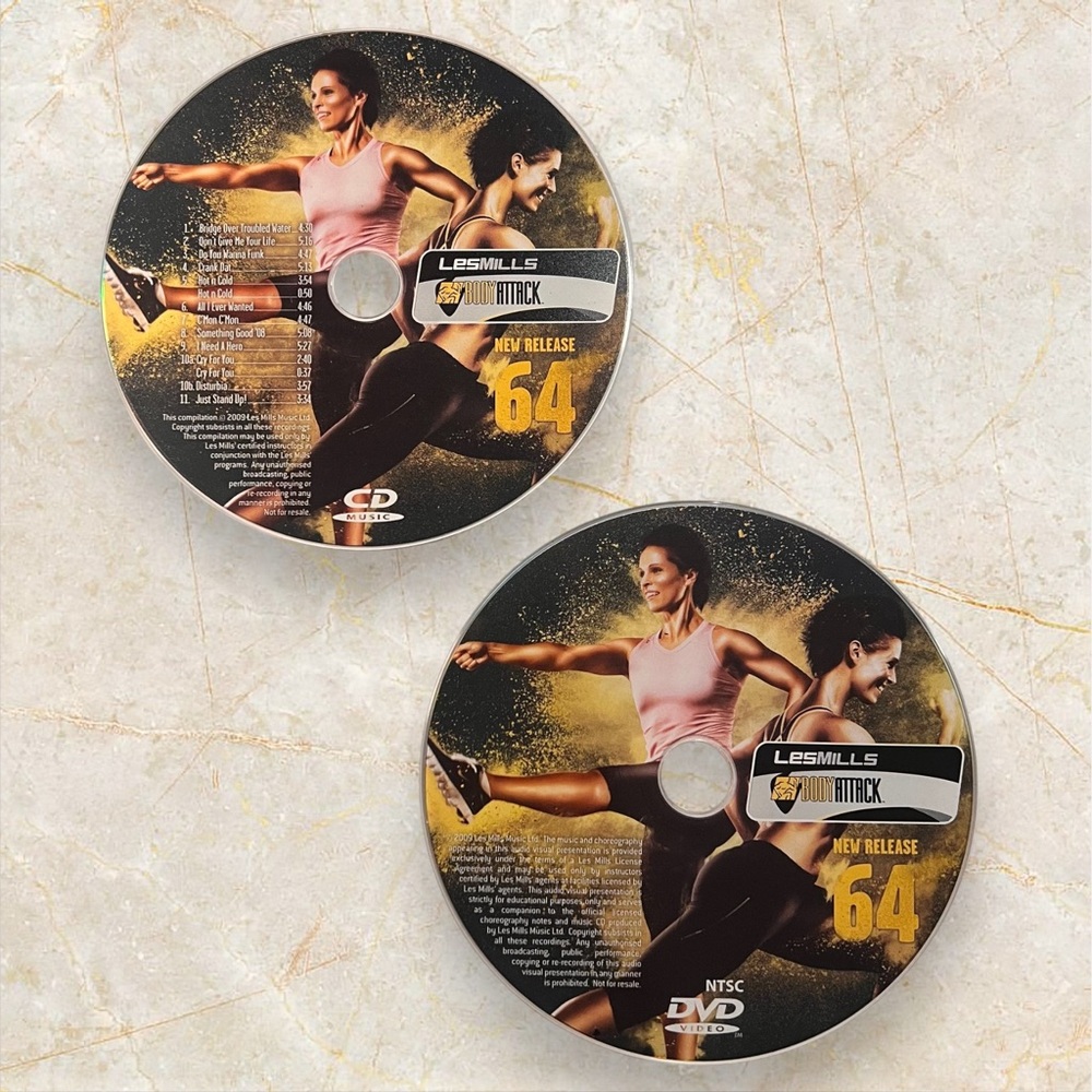 Les Mills BODYATTACK 64 CD, DVD, & Choreography Notes